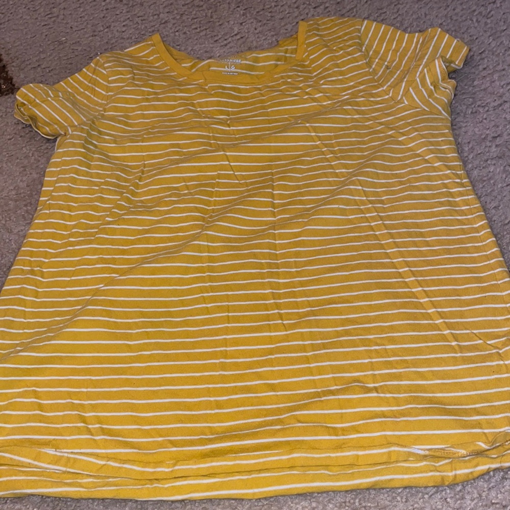 Yellow and white stripe tshirt